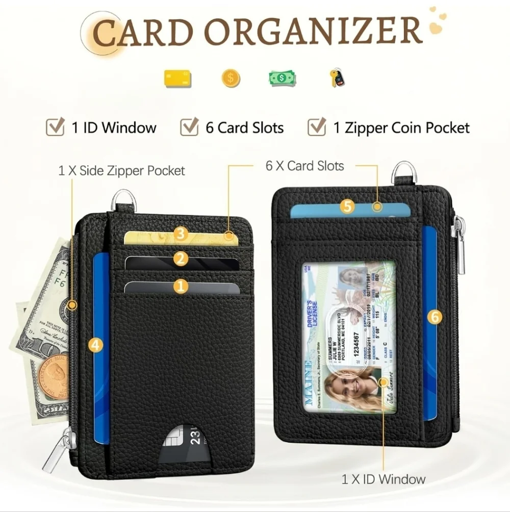 Black Card Organizer with ID Window